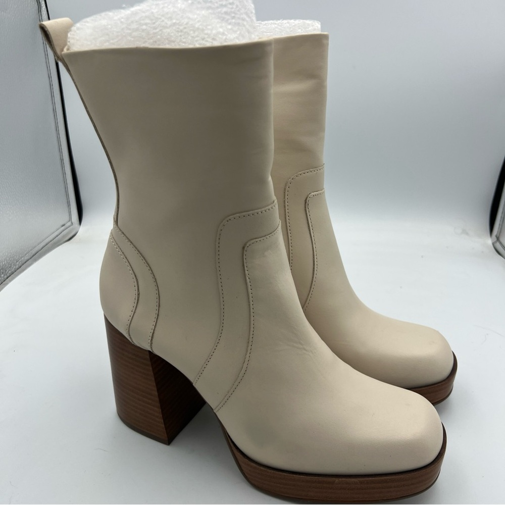 STEVE MADDEN Edson Bone Leather Zipper Boots Women’s Size 9 NEW W/Box MSRP $189